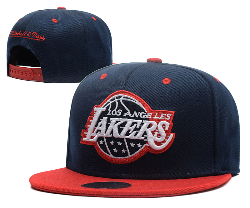 Lakers Team Logo Navy Mitchell & Ness Adjustable Hat GS
