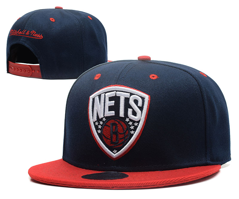Nets Team Logo Navy Mitchell & Ness Adjustable Hat GS