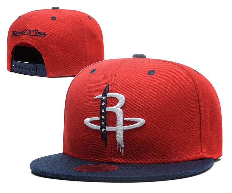 Rockets Team Logo Red Mitchell & Ness Adjustable Hat GS