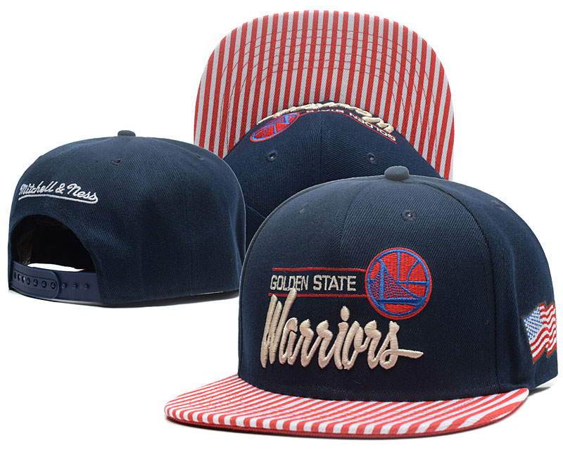 Warriors Team Logo Navy Mitchell & Ness Adjustable Hat GS