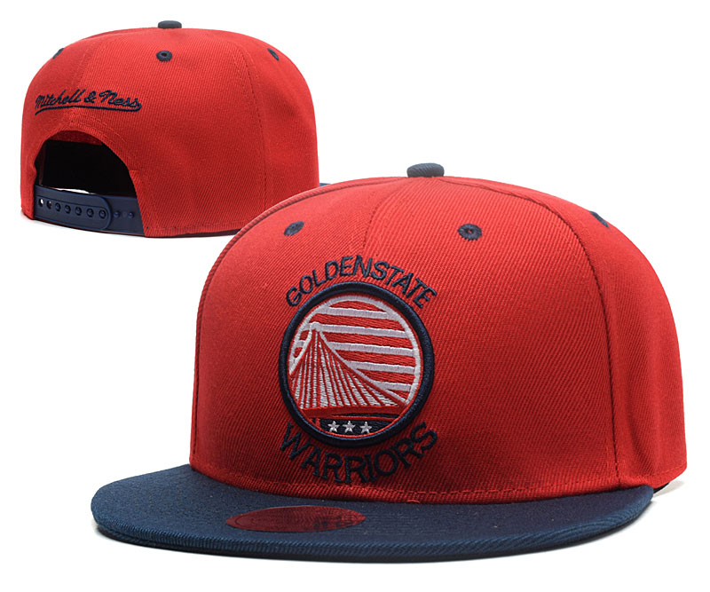 Warriors Team Logo Red Mitchell & Ness Adjustable Hat GS
