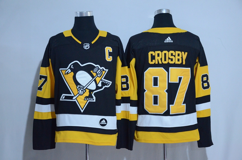 Penguins 87 Sidney Crosby Black Adidas Jersey