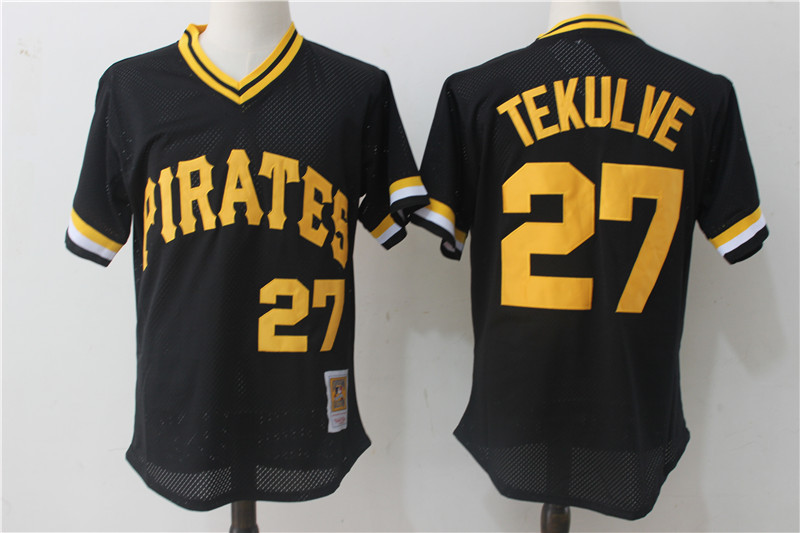 Pirates 27 Kent Tekulve Black 1982 Cooperstown Collection Mesh Batting Practice Jersey