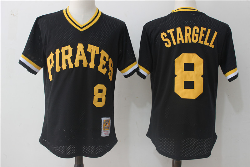 Pirates 8 Willie Stargell Black Cooperstown Collection Mesh Batting Practice Jersey