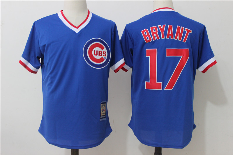 Cubs 17 Kris Bryant Blue Cooperstown Collection Jersey