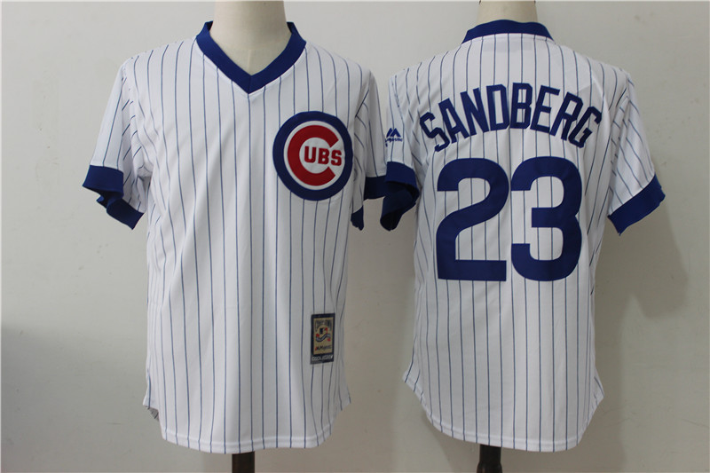 Cubs 23 Ryne Sandberg White Cooperstown Collection Jersey