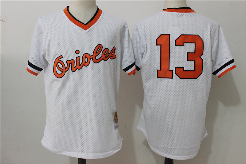Orioles 13 Manny Machado White Cooperstown Collection Mesh Batting Practice Jersey