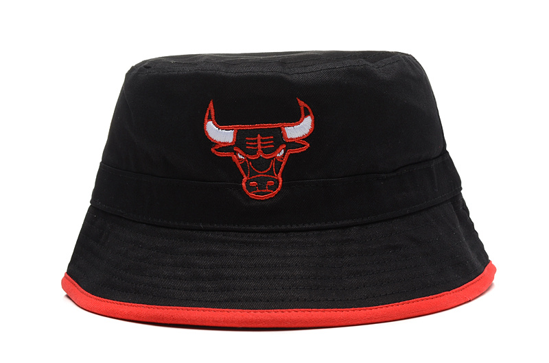 Bulls Team Logo Black Wide Brim Hat LX