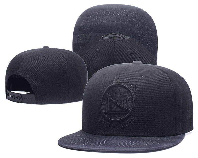 Warriors Team Logo Black Mitchell & Ness Adjustable Hat GS2