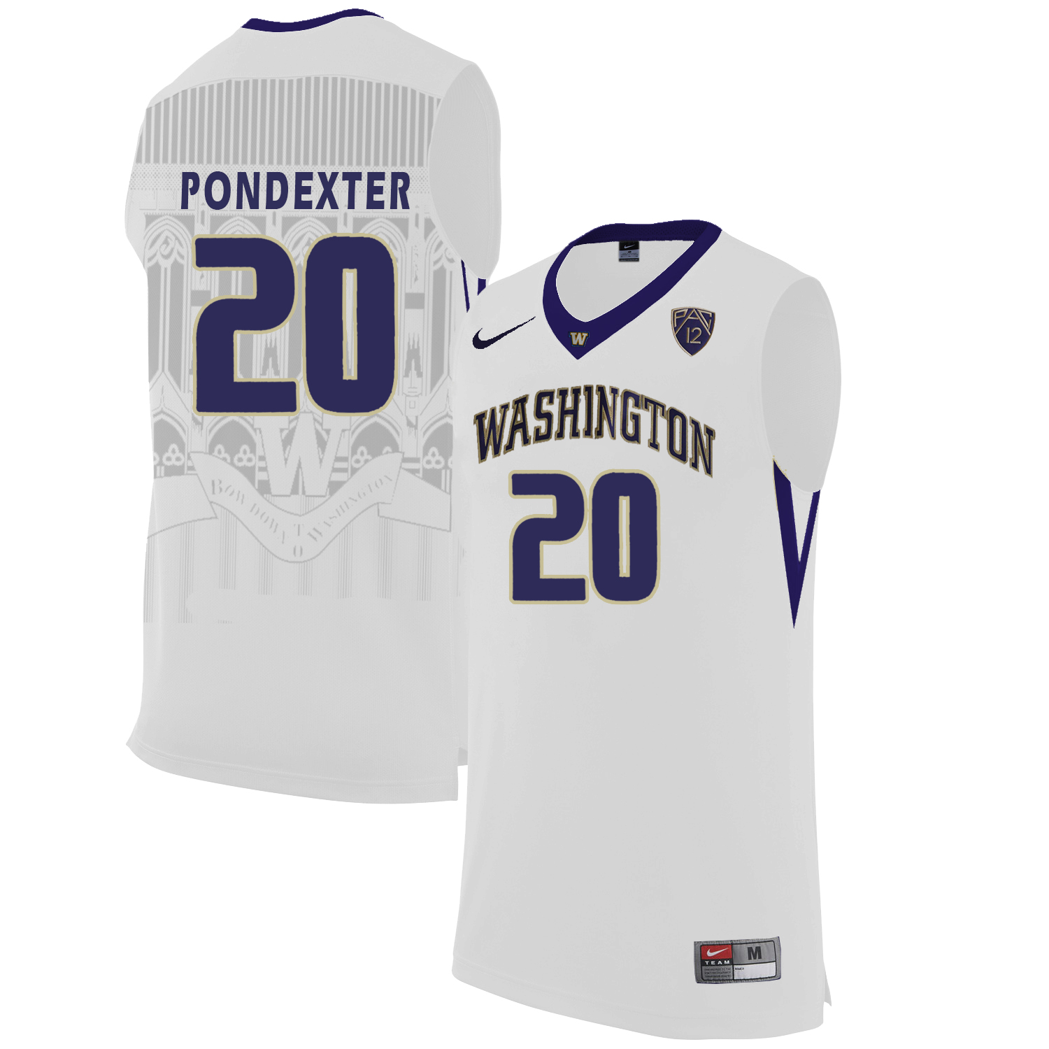 Washington Huskies 20 Quincy Pondexter White College Basketball Jersey