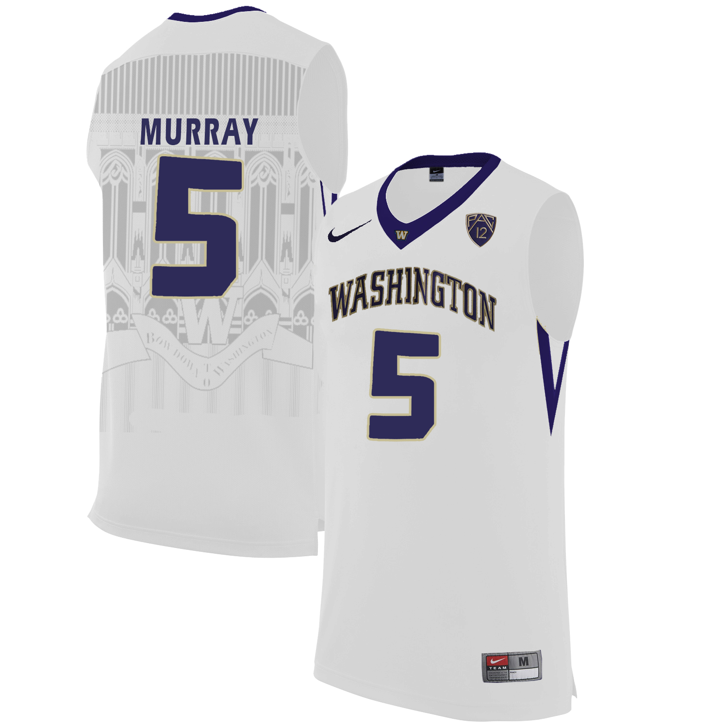Washington Huskies 5 Dejounte Murray White College Basketball Jersey