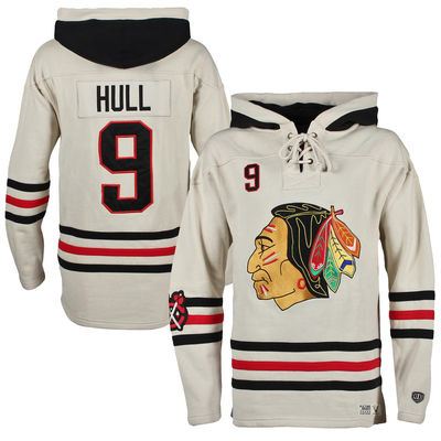 Blackhawks 9 Bobby Hull White All Stitched Hooded Sweatshirt
