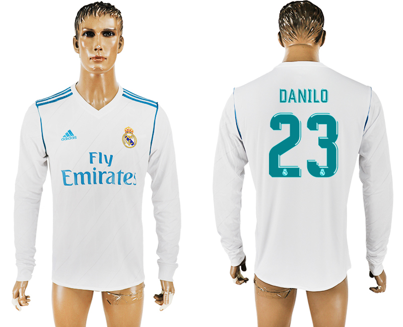 2017-18 Real Madrid 23 DANILO Home Long Sleeve Thailand Soccer Jersey