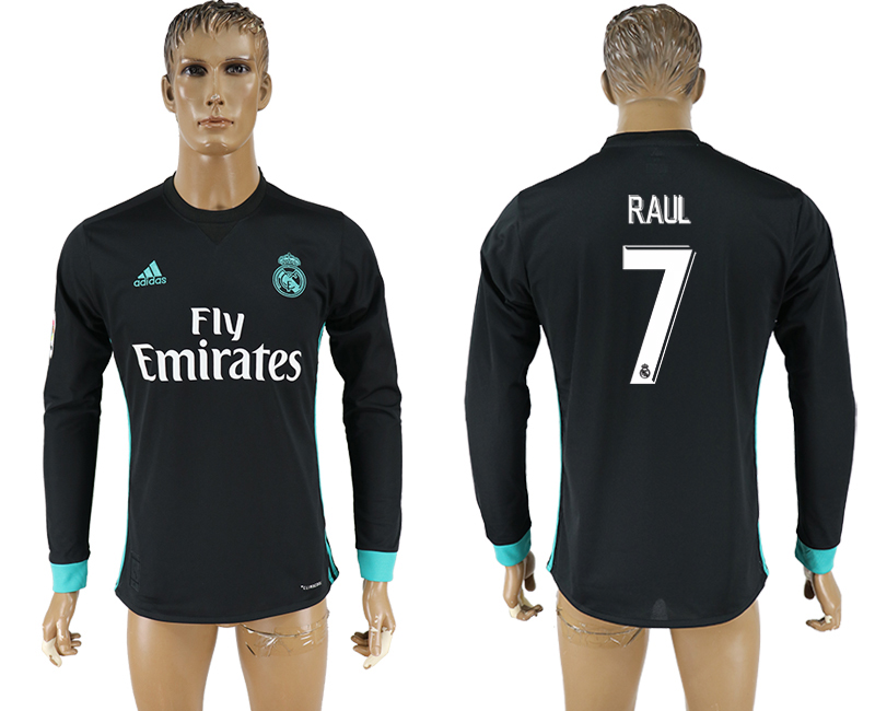 2017-18 Real Madrid 7 RAUL Away Long Sleeve Thailand Soccer Jersey
