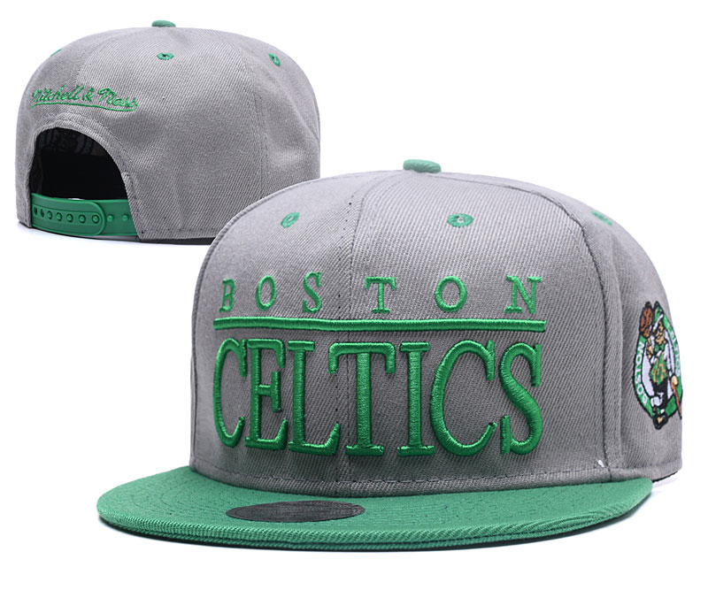 Celtics Team Logo Gray Snapback Adjustable Hat GS