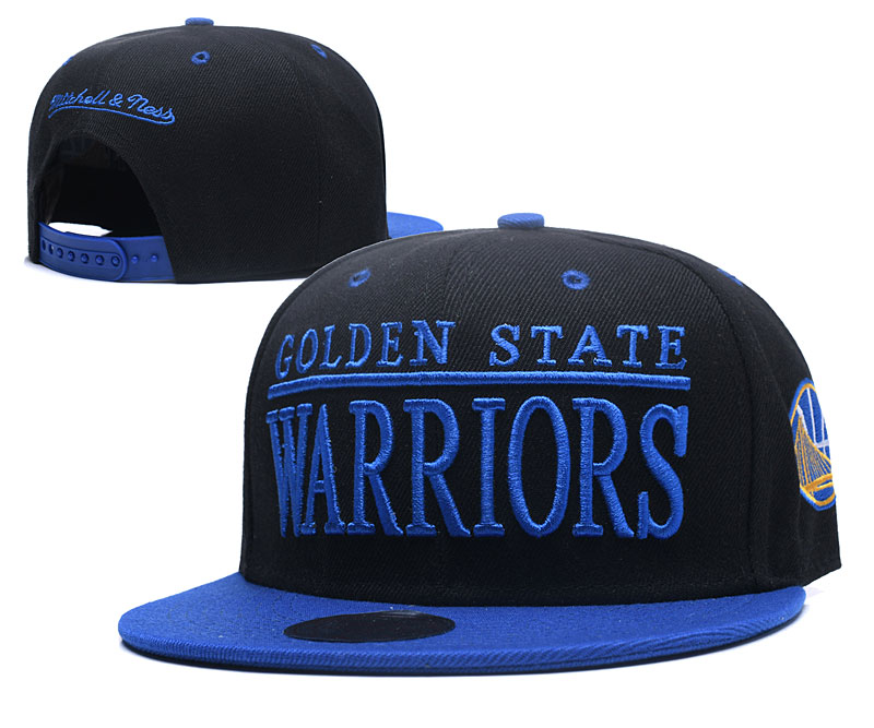 Warriors Team Logo Black Snapback Adjustable Hat GS