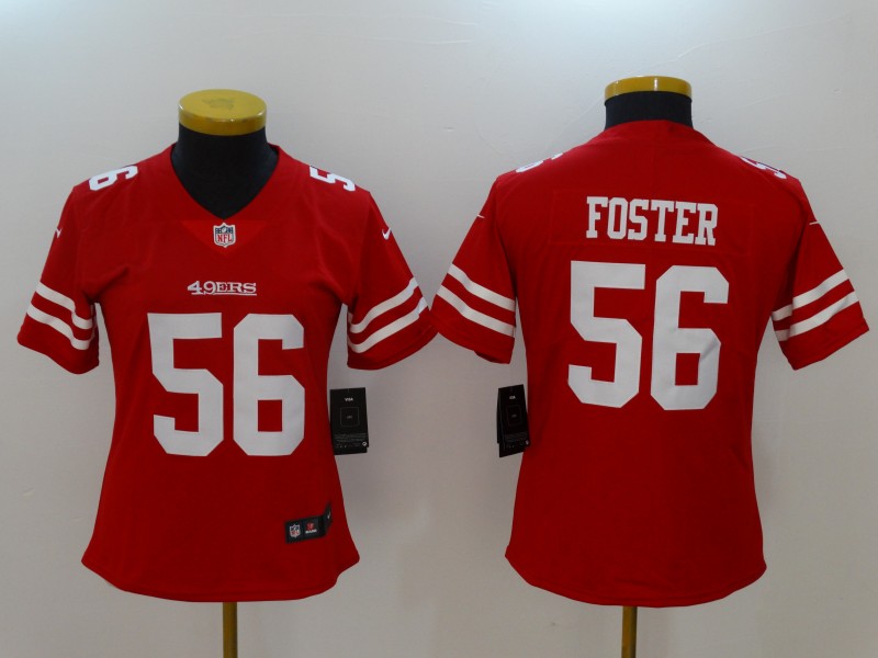 Nike 49ers 56 Reuben Foster Red Women Vapor Untouchable Player Limited Jersey