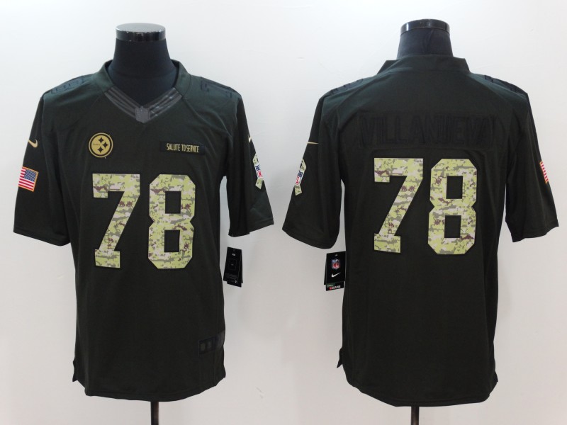 Nike Steelers 78 Alejandro Villanueva Anthracite Salute to Service Limited Jersey