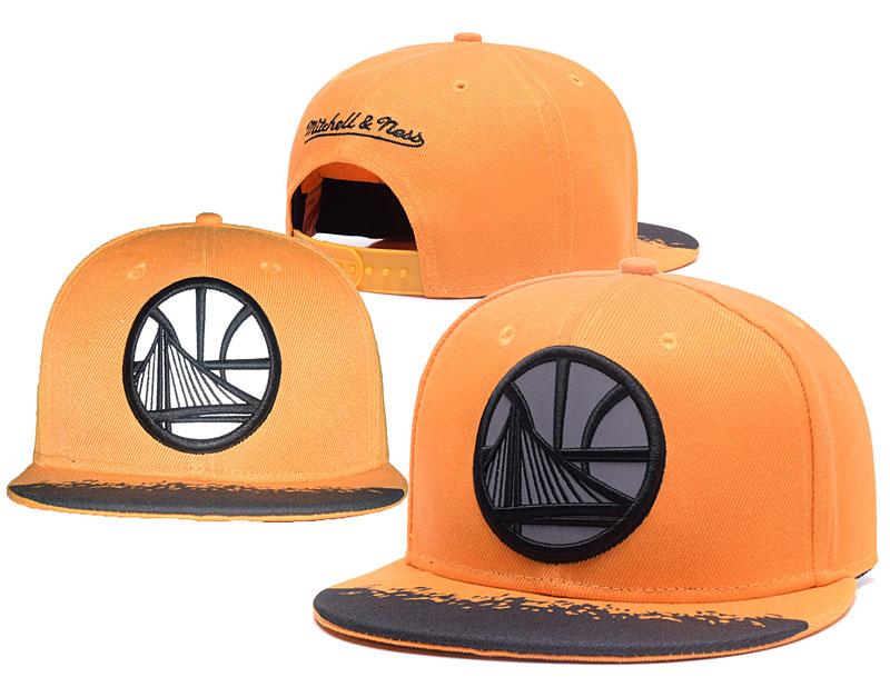 Warriors Team Orange Blue Mitchell & Ness Adjustable Hat GS