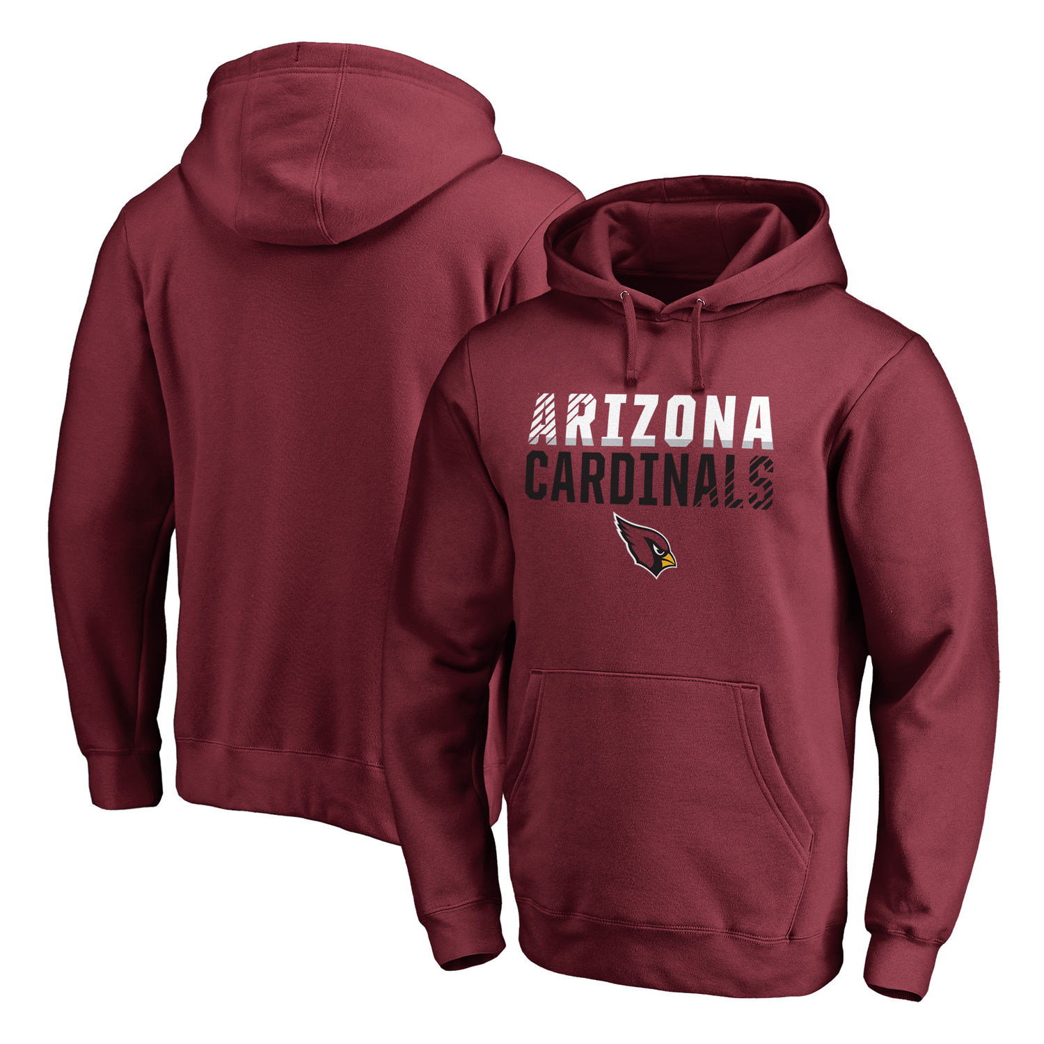 Men's Arizona Cardinals NFL Pro Line by Fanatics Branded Cardinal Iconic Collection Fade Out Pullover Hoodie