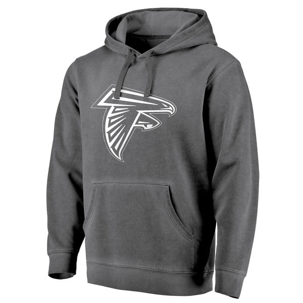Men's Atlanta Falcons NFL Pro Line by Fanatics Branded Black White Logo Shadow Washed Pullover Hoodie
