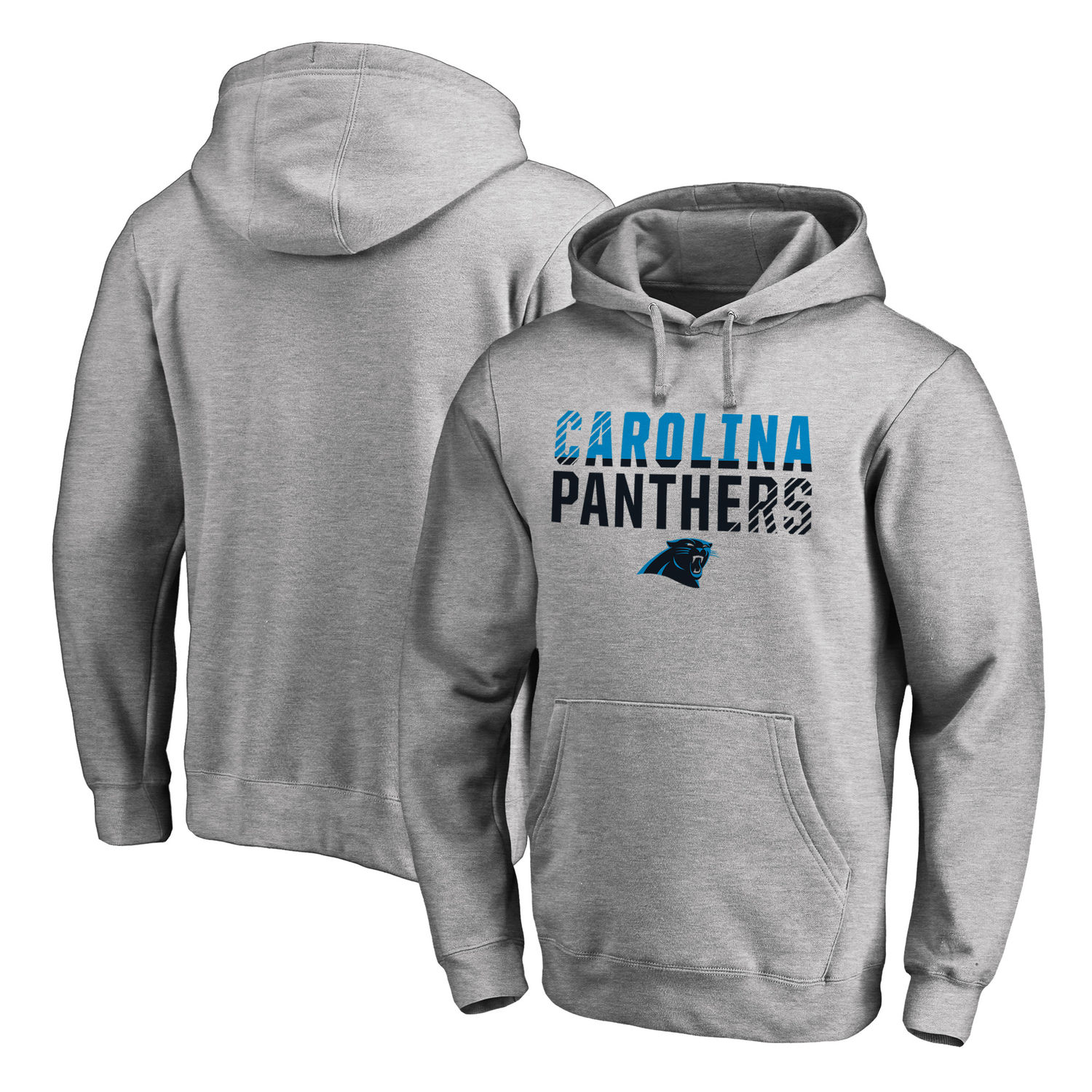 Men's Carolina Panthers NFL Pro Line by Fanatics Branded Ash Iconic Collection Fade Out Pullover Hoodie