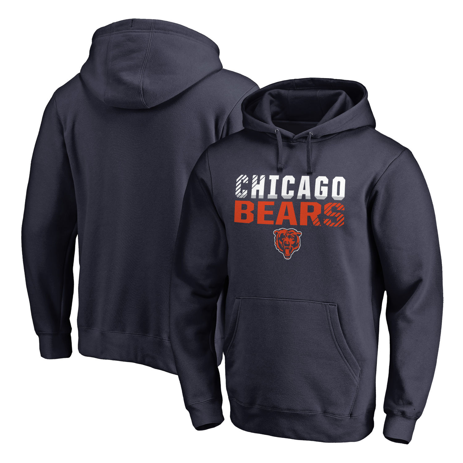 Men's Chicago Bears NFL Pro Line by Fanatics Branded Navy Iconic Collection Fade Out Pullover Hoodie