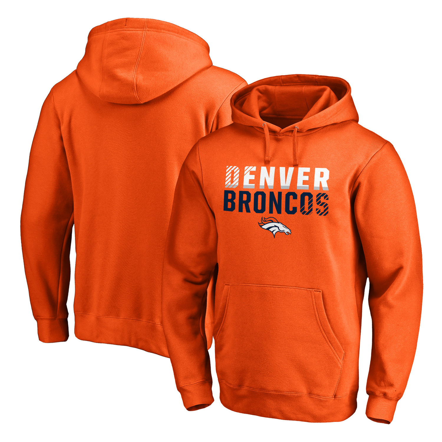 Men's Denver Broncos NFL Pro Line by Fanatics Branded Orange Iconic Collection Fade Out Pullover Hoodie
