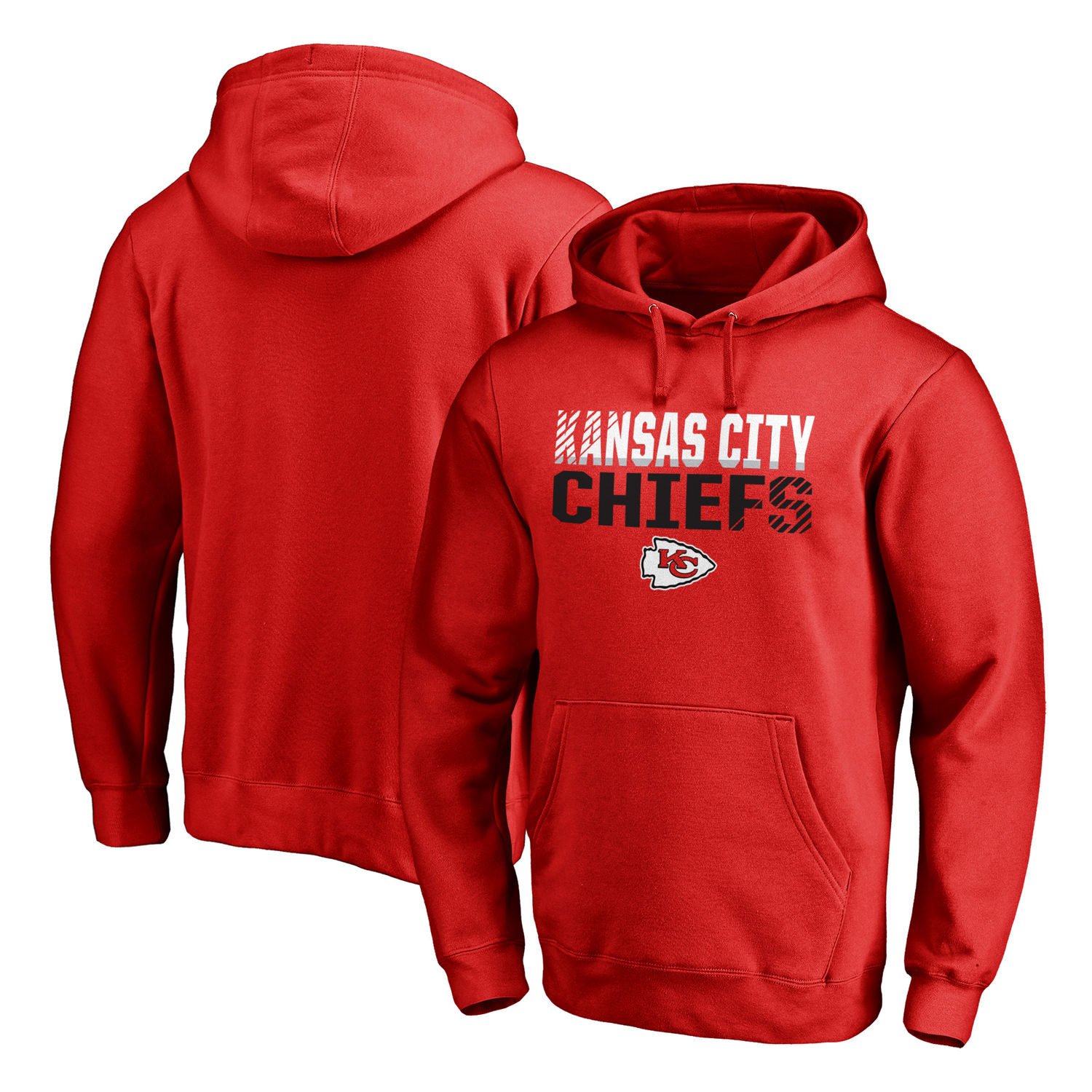 Men's Kansas City Chiefs NFL Pro Line by Fanatics Branded Red Iconic Collection Fade Out Pullover Hoodie