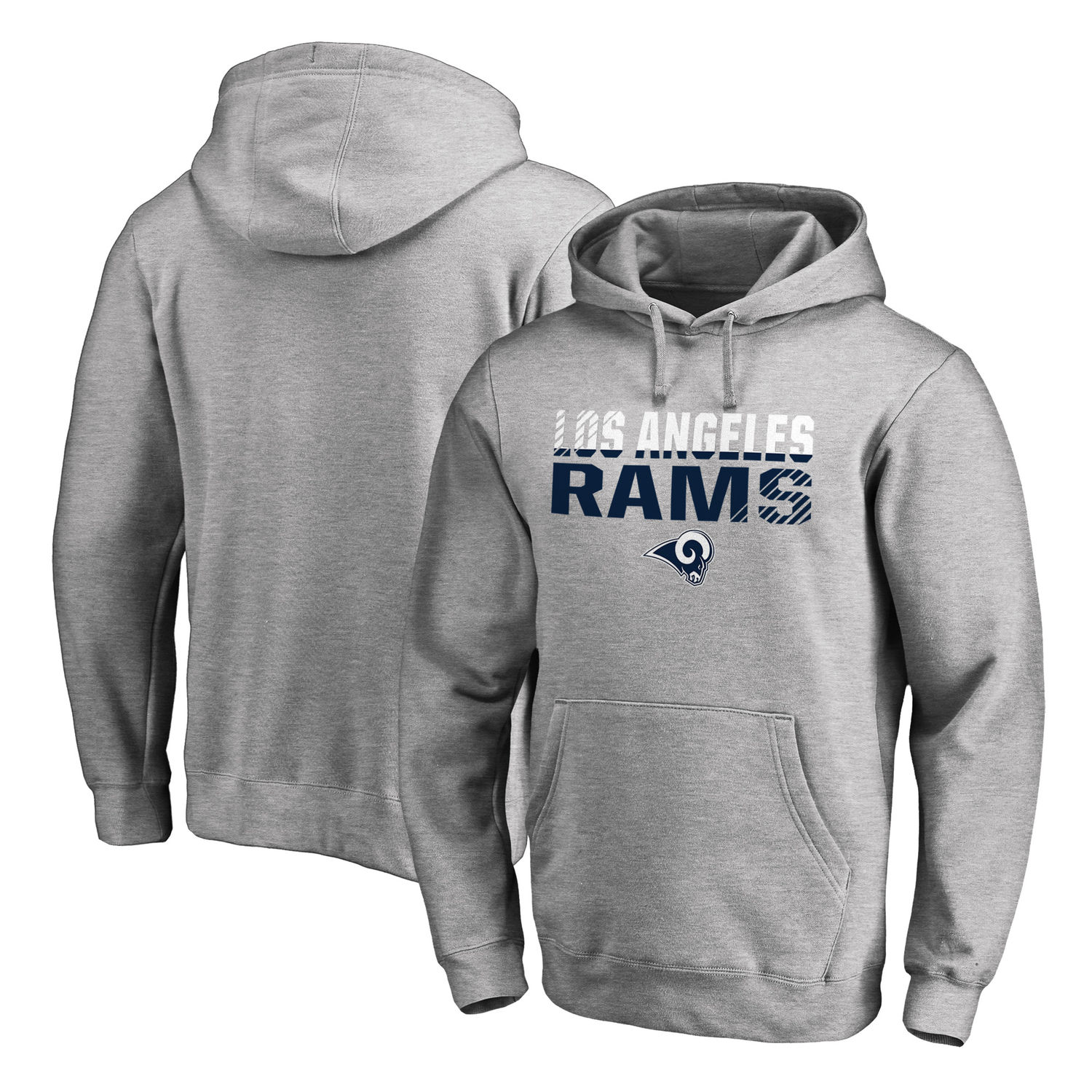 Men's Los Angeles Rams NFL Pro Line by Fanatics Branded Ash Iconic Collection Fade Out Pullover Hoodie
