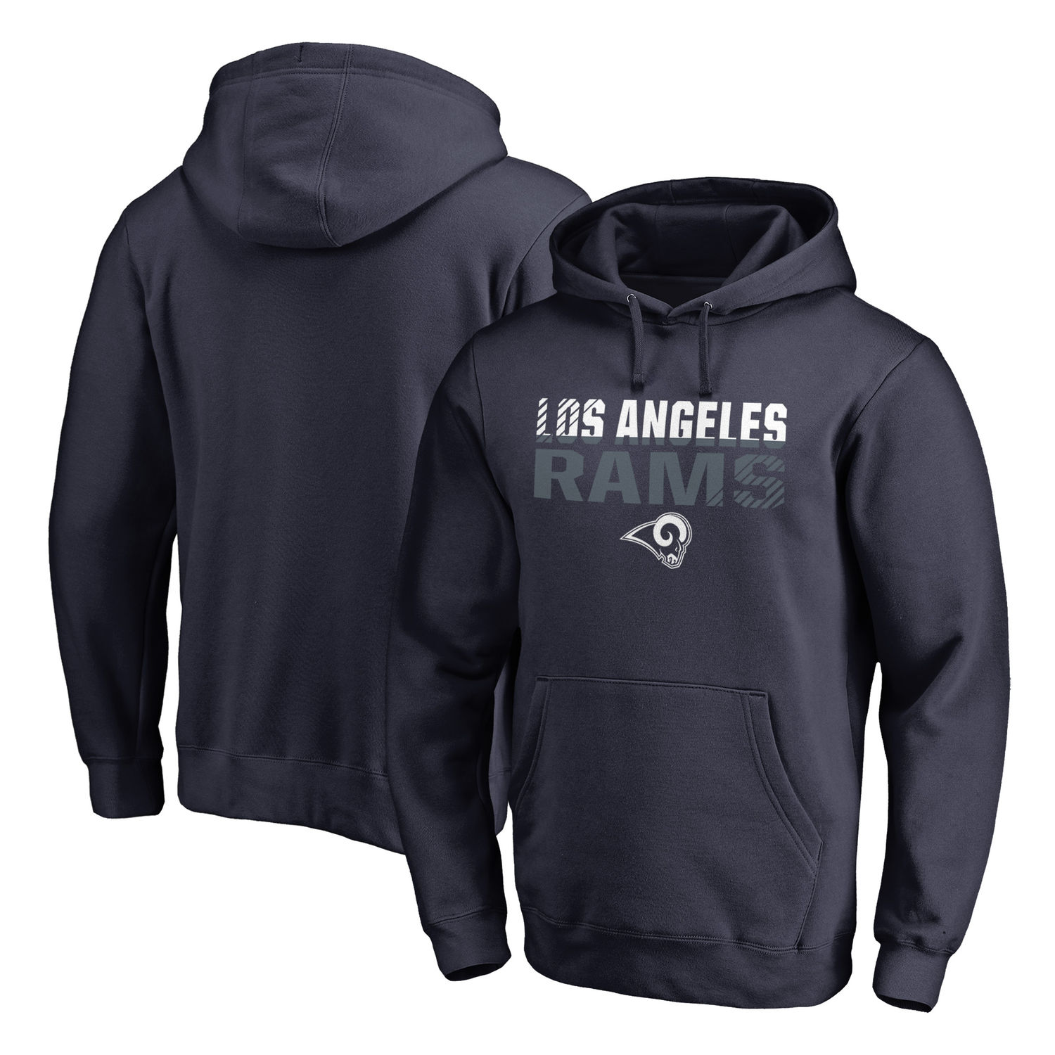 Men's Los Angeles Rams NFL Pro Line by Fanatics Branded Navy Iconic Collection Fade Out Pullover Hoodie