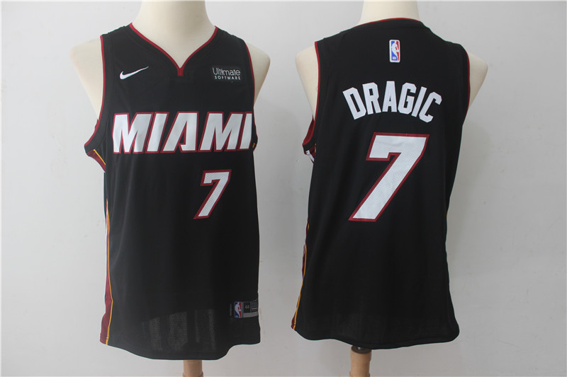 Heat 7 Goran Dragic Black Nike Authentic Jersey