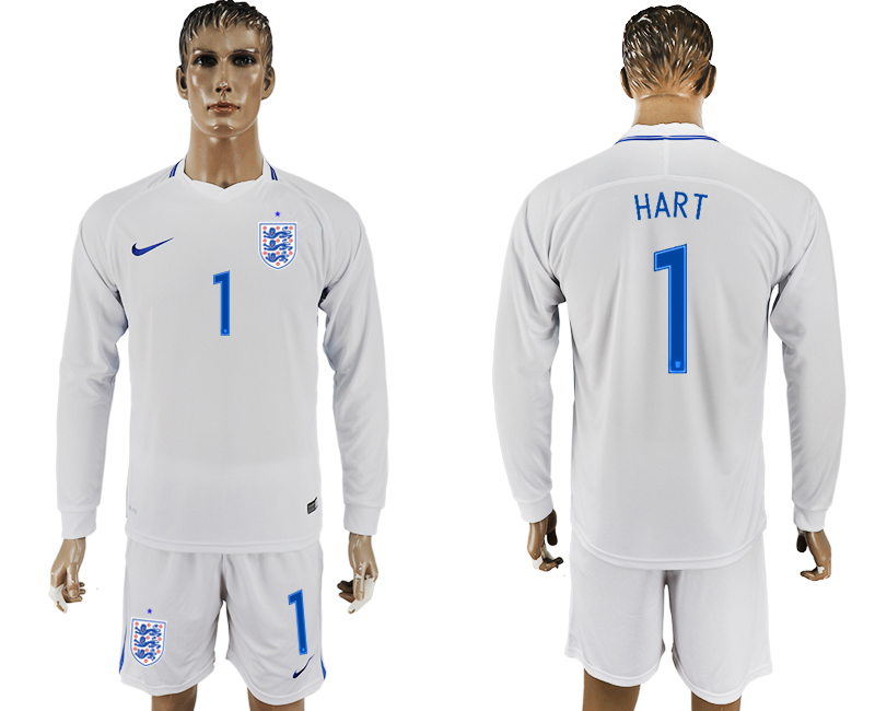 England 1 HART Goalkeeper Home 2018 FIFA World Cup Long Sleeve Soccer Jersey