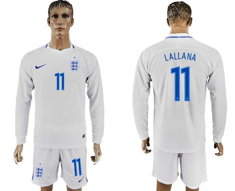 England 11 LALLANA Goalkeeper Home 2018 FIFA World Cup Long Sleeve Soccer Jersey
