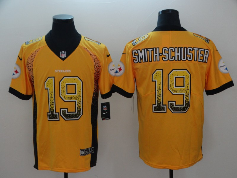 Nike Steelers 19 JuJu Smith-Schuster Gold Drift Fashion Limited Jersey