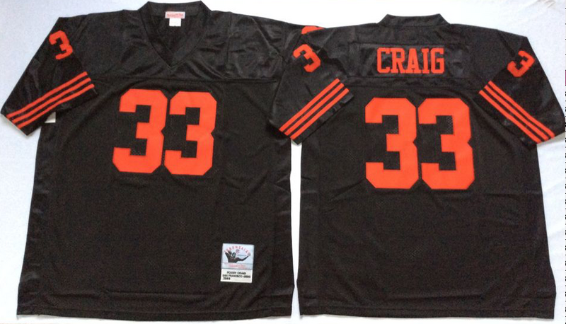 49ers 33 Roger Craig Black M&N Throwback Jersey