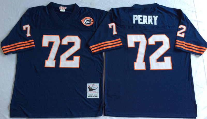Bears 72 William Perry Navy M&N Throwback Jersey