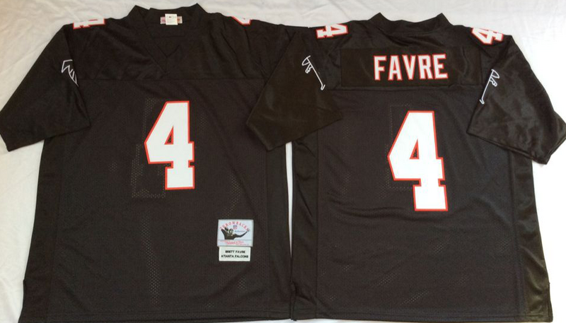 Falcons 4 Brett Favre Black M&N Throwback Jersey