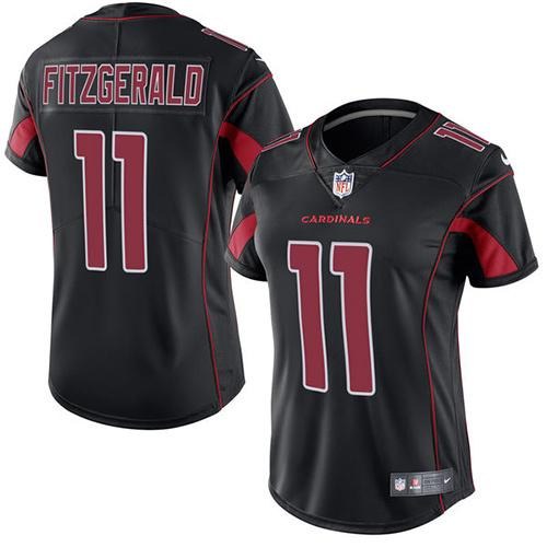 Nike Cardinals 11 Larry Fitzgerald Black Women Color Rush Limited Jersey