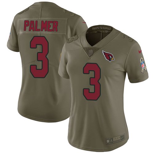 Nike Cardinals 3 Carson Palmer Olive Women Salute To Service Limited Jersey