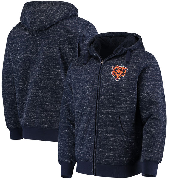 Chicago Bears G III Sports by Carl Banks Discovery Sherpa Full Zip Jacket Heathered Navy