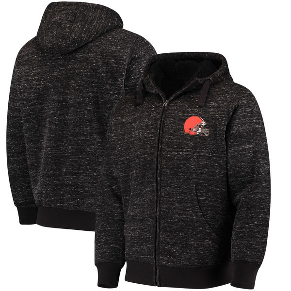 Cleveland Browns G III Sports by Carl Banks Discovery Sherpa Full Zip Jacket Heathered Black