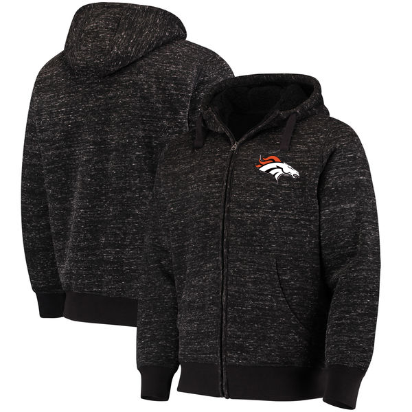 Denver Broncos G III Sports by Carl Banks Discovery Sherpa Full Zip Jacket Heathered Black