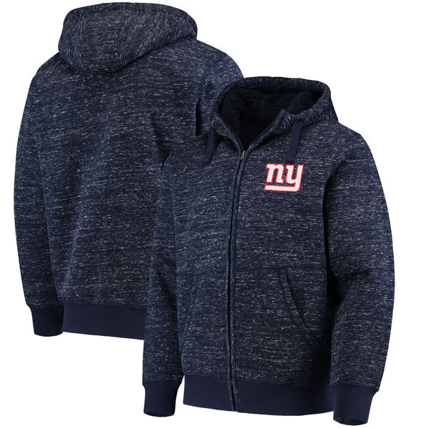 New York Giants G III Sports by Carl Banks Discovery Sherpa Full Zip Jacket Heathered Navy