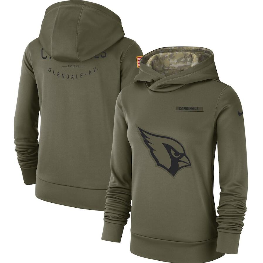 Arizona Cardinals Nike Women's Salute to Service Team Logo Performance Pullover Hoodie Olive