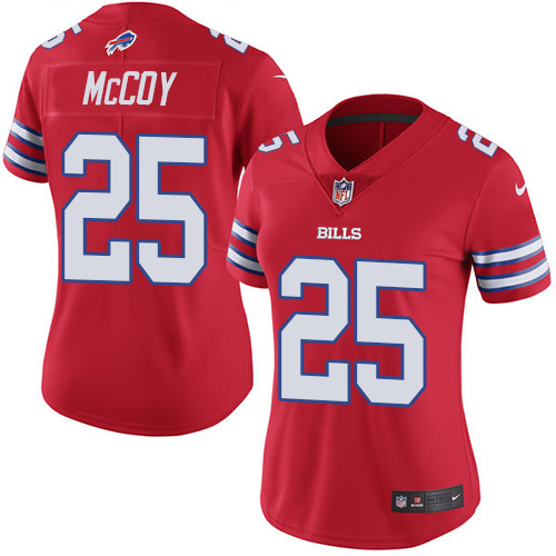 Nike Bills 25 LeSean McCoy Red Women Color Rush Limited Jersey