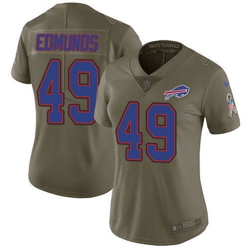 Nike Bills 49 Tremaine Edmunds Olive Women Salute To Service Limited Jersey