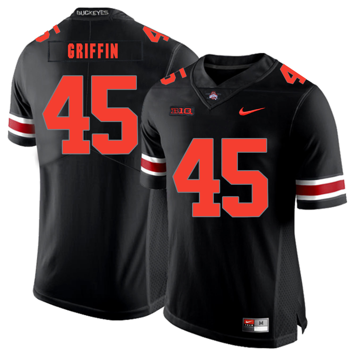 Ohio State Buckeyes 45 Archie Griffin Black Shadow Nike College Football Jersey