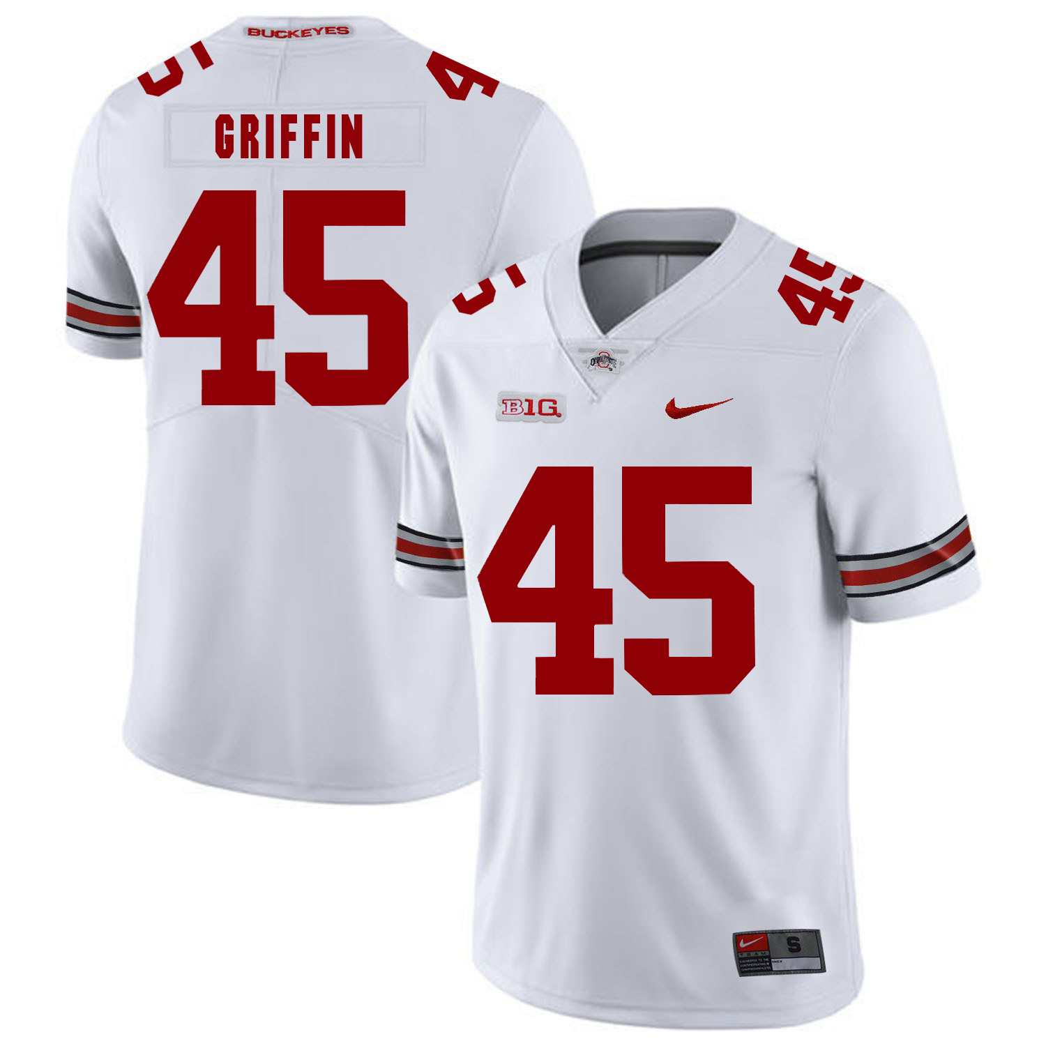 Ohio State Buckeyes 45 Archie Griffin White Nike College Football Jersey