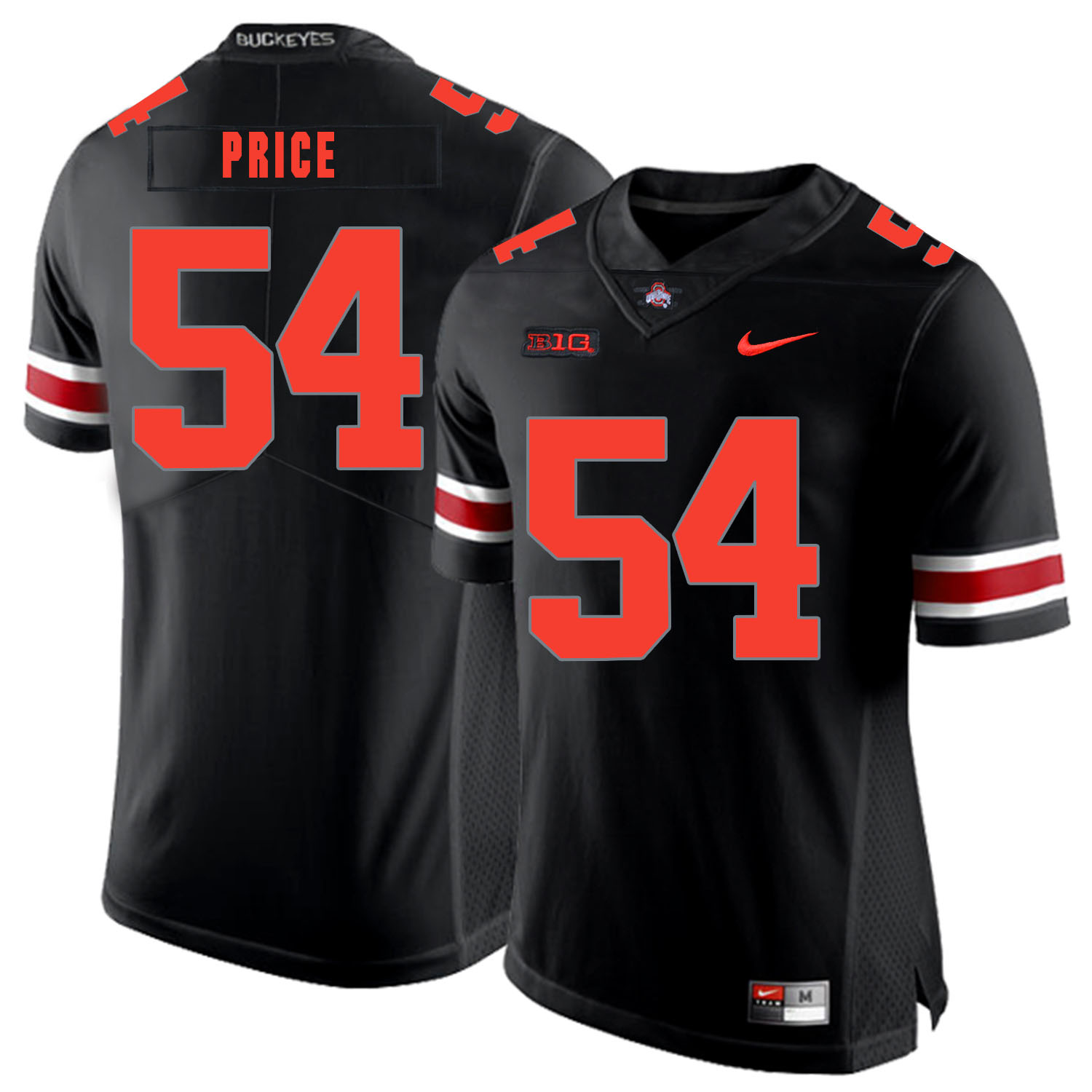 Ohio State Buckeyes 54 Billy Price Black Shadow Nike College Football Jersey